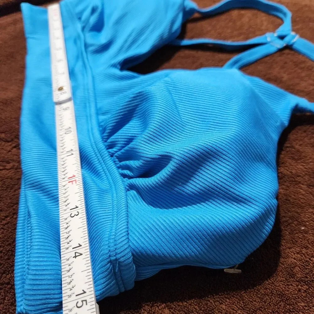 Eco Beach Swim Top Size Large Blue Adjustable Straps .  New - Picture 8 of 14